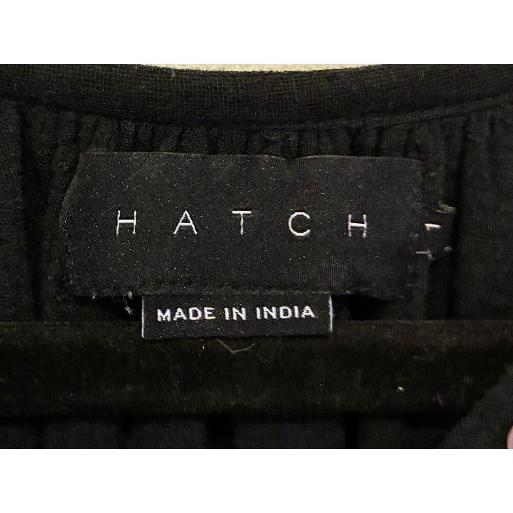 HATCH Black Relaxed Button Up Henley Maternity Midi Dress Women's Size 1 - Picture 4 of 10
